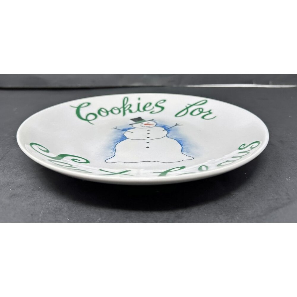 PIER 1 COOKIES COCOA FOR SANTA CLAUS Mug & Plate Set Smiling Snowman Christmas - Picture 6 of 15